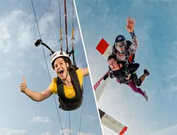 Combo (Save 6%): XLine Dubai Marina Zip Line + Skydive Dubai Tandem Skydiving at the Palm Drop Zone Tickets